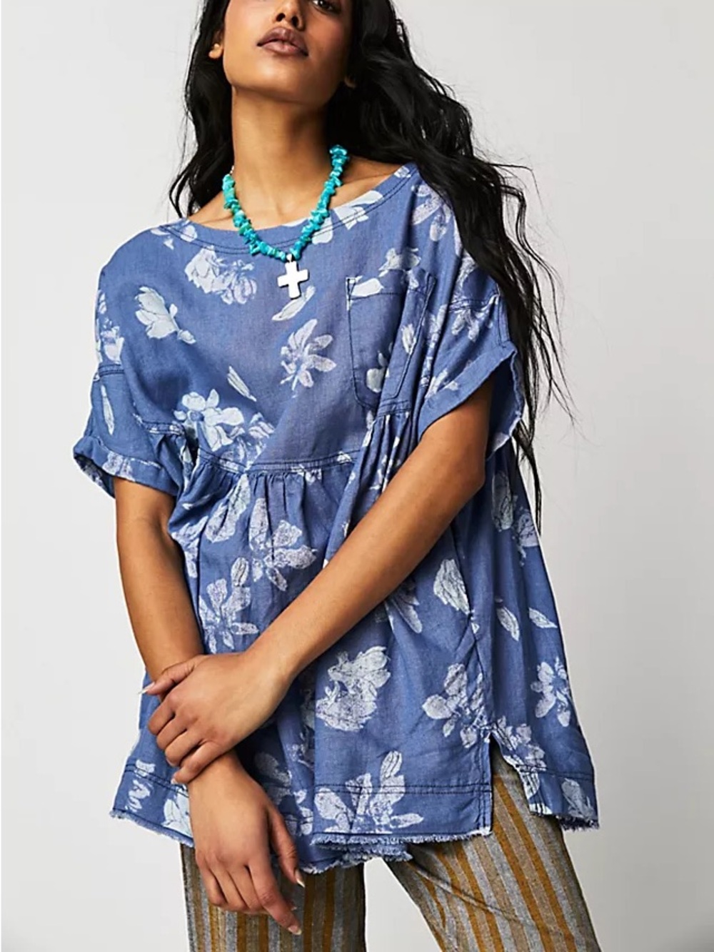 Free People We the Free Moon City Printed T Shirt Size Medium